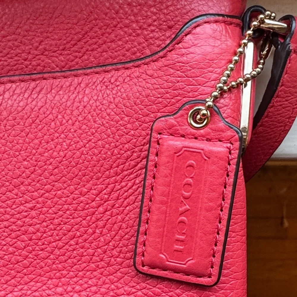 Coach Vibrant Coral/Pink Madison Crossbody Bag - Picture 6 of 8